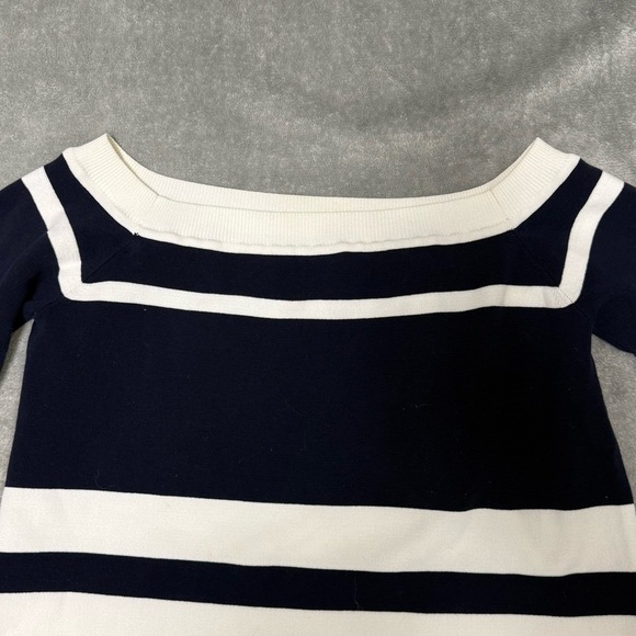 J. Crew White Navy Nautical Cropped Cotton Sweater - Size XS - Picture 3 of 11